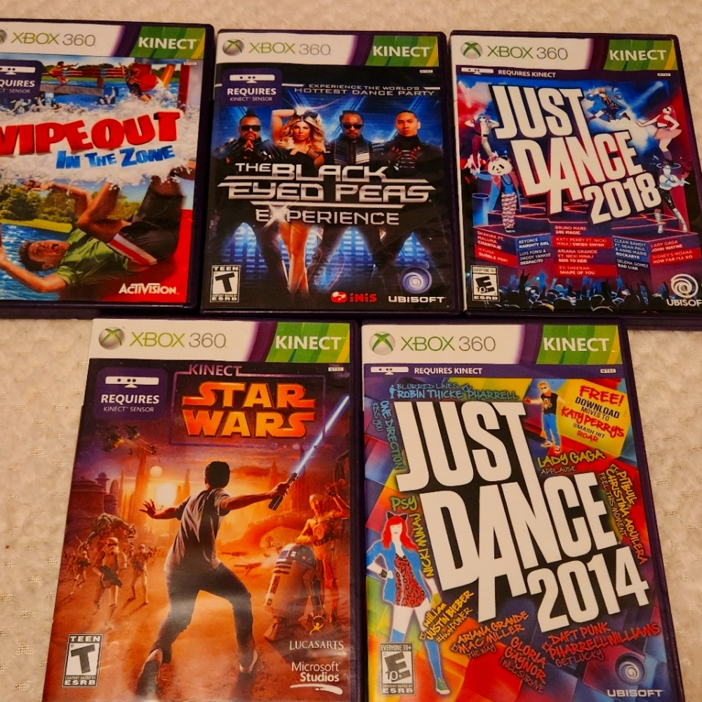 Xbox 360 Kinnect Games Lot Bundle
